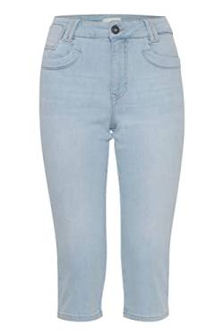 Pulz Jeans PZTENNA HW Capri Damen Jeans Kurze Colored Denim mit Stretch 5-Poket-Style Slim Fit, Größe:28, Farbe:Light Blue Denim (200008) von Pulz Jeans