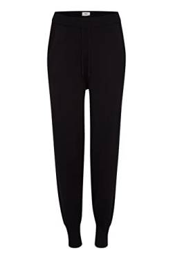 Pulz PZSARA Damen Hose Feinstrick Hose Jogg Pant Relaxhose mit elastischem Bund und Kordelzug Regular Fit, Größe:XL, Farbe:Black Beauty (193911) von Pulz Jeans