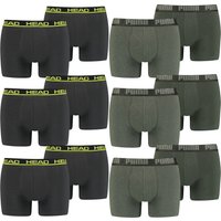 6 PUMA Herren Short Boxer Basic Boxershort + 6 HEAD Men Boxershort Basic Boxer von Puma