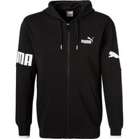 PUMA Herren Sweatjacke schwarz Baumwolle unifarben von Puma