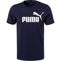 PUMA Herren T-Shirt blau Baumwolle unifarben von Puma