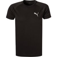 PUMA Herren T-Shirt schwarz Mikrofaser unifarben Slim Fit von Puma