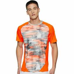 Puma Graphic Tee - Schockierendes orangefarbenes Herren T-Shirt aus 100% Polyester - M von Puma