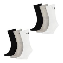 Puma Herren Damen Basic Unisex Crew Baumwolle Sport Socken - 6er 9er 12er Mulitipack von Puma