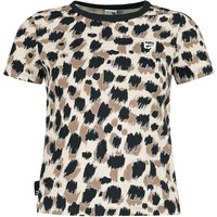 Puma T-Shirt - DOWNTOWN AOP Slim Tee - XS bis XL - für Damen - Größe L - beige von Puma