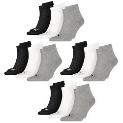 Puma Unisex Herren Damen Quarter Socken PLAIN - 6er 9er 12er Multipack von Puma