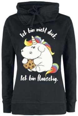 Pummeleinhorn Ich bin nicht dick. Ich Bin flauschig. Frauen Sweatshirt schwarz L von Pummeleinhorn