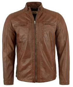 Punchball - Herren Echtleder Lederjacke Bikerjacke Lammnappa Tobacco antik Größe 54 von Punchball