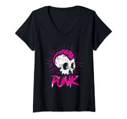 Damen Punk Musik Retro Punk Rock Konzert Geschenk T-Shirt mit V-Ausschnitt von Punk Rock Musik Co.