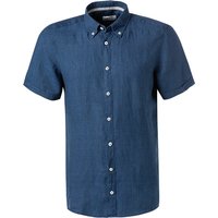 PURE Herren Kurzarmhemd blau Leinen von Pure