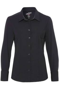 Pure Functional Slim Fit Bluse schwarz, Einfarbig von Pure