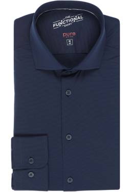 Pure Functional Slim Fit Jerseyhemd dunkelblau, Einfarbig von Pure