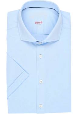 Pure Functional Slim Fit Jerseyhemd hellblau, Einfarbig von Pure