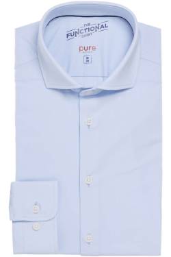 Pure Functional Slim Fit Jerseyhemd hellblau, Einfarbig von Pure