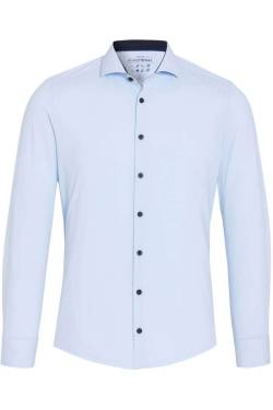 Pure Functional Slim Fit Jerseyhemd hellblau, Einfarbig von Pure