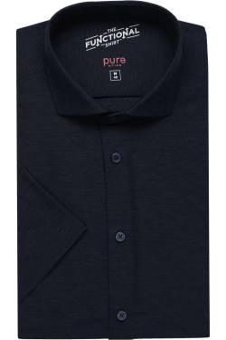 Pure Functional Slim Fit Jerseyhemd marine, Einfarbig von Pure