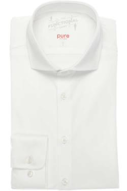 Pure Functional Slim Fit Jerseyhemd weiss, Einfarbig von Pure