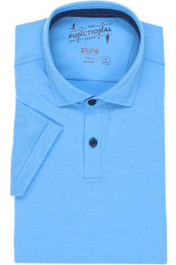 Pure Functional Slim Fit Poloshirt Kurzarm mittelblau von Pure