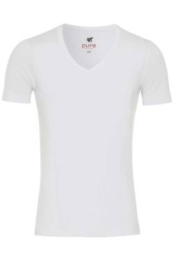 Pure Slim Fit T-Shirt V-Ausschnitt weiss, Einfarbig von Pure