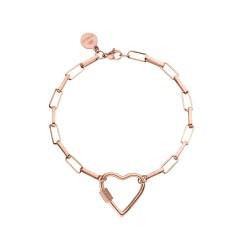 Purelei® Palekana Heart Armband (Gold, Silber, Rosegold), Damen Armband aus langlebigem Edelstahl, Wasserfester Schmuck mit Herz-Anhänger, max. 19 cm Länge verstellbar (Rosegold) von Purelei