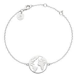 Purelei® Worldmap Armband Damen aus Edelstahl (Silber) Schmuck wasserfest (Versilbert) von Purelei