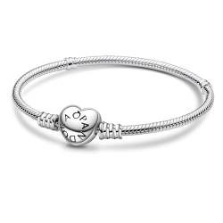 Purhole Charm Armband 925 Sterling Silber charms armband,Moments Armband Bracelet Charms-Armband Herzverschluss -17cm von Purhole