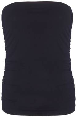 Damen Schlicht Gerüscht Damen Ärmellos Geraffte Elastisch Softstretch Trägerlos Bandeau-bustier Ärmelloses Top - Schwarz, 42-44 von Purple Hanger