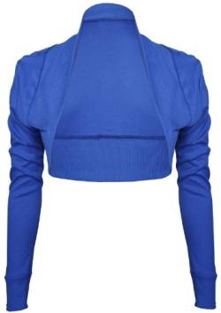 Purple Hanger - Gerippte Bolero Jacke für Damen Langärmlig Eng Geschnitten Vorne Offen Bolero Jäckchen Schulter Oberteil - 36 - 38, Königsblau von Purple Hanger