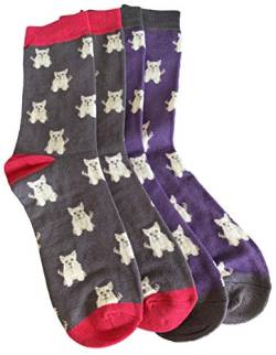 Purple Possum® Herren Socken Westie Dog 2 Paar Multipack Neuheit Fun Grau Weiß Westies West Highland Terrier Hunde Gr. Einheitsgröße, Grün / Violett von Purple Possum