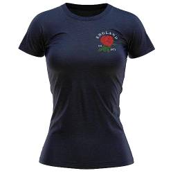 Damen-T-Shirt England Rose Badge English 1871 Rugby Supporter Damen T-Shirt, navy, X-Large von Purple Print House