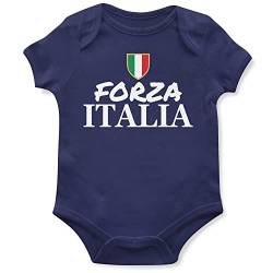 Forza Italia Baby-Strampler, Italienische Nationen, Fußball, Rugby, italienische Fans, navy, 3-6 Monate von Purple Print House