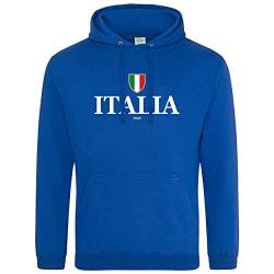 Italia Herren Kapuzenpullover Rugby Hoody Italienische Flagge Schild Nationen Italien Fans, königsblau, L von Purple Print House