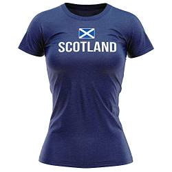 Purple Print House Schottland-Fußballtrikot für Damen, Schottland-Flagge, Fußball-T-Shirt – Fußball-Land, Geschenke für sie – einzigartiges Fußball-Top Gr. X-Large, navy von Purple Print House