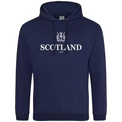 Purple Print House Scotland Herren Rugby-Kapuzenpullover mit schottischer Distel, navy, L von Purple Print House