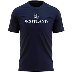 Schottland T-Shirt für Herren, Rugby-Top, Schottische Distel, Nationen-Fans, navy, XXL von Purple Print House