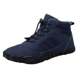 Barfußschuhe Herren Damen Winter Barfussschuhe Wasserdicht Rutschfeste Winterstiefel Barfuss Schuhe Traillaufschuhe Warm Gefüttert Winterschuhe Unisex Outdoor Leicht Schlupfstiefel (01-Blue, 40) von Pursuit-W