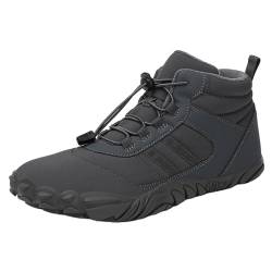 Barfußschuhe Herren Damen Winter Barfussschuhe Wasserdicht Rutschfeste Winterstiefel Barfuss Schuhe Traillaufschuhe Warm Gefüttert Winterschuhe Unisex Outdoor Leicht Schlupfstiefel (01-Grey, 38) von Pursuit-W