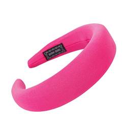 Haarreif Damen Klassischer Basic Haarreif Samt Breit Stirnband Kopfband Haarband Minimalistischen Haarschmuck Elegant Vintage Haarband Sport Stirnbänder für Mädchen Frauen (01-Hot Pink, One Size) von Pursuit-W