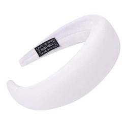 Haarreif Damen Klassischer Basic Haarreif Samt Breit Stirnband Kopfband Haarband Minimalistischen Haarschmuck Elegant Vintage Haarband Sport Stirnbänder für Mädchen Frauen (02-White, One Size) von Pursuit-W