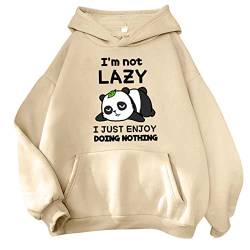 Kawaii Hoodie Pullover Teenager Mädchen Herbst Winter Kapuzenpullover Damen Sweatshirt Kapuze Sport Warme Oberteile Kapuzenpulli Kreativer Süße Cartoon Bequeme Langarm Warm Outwear (01-Khaki, M) von Pursuit-W