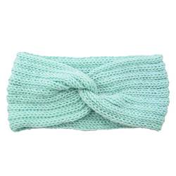 Stirnband Damen Winter Strick Ohrenwärmer Haarband Haarreifen Mädchen Geknotet Gestrickt Stirnbänder Verdicken Frauen Haarbänder Häkelarbeit Elastische Plüsch Sport Skifahren (02-Mint Green, One size) von Pursuit-W