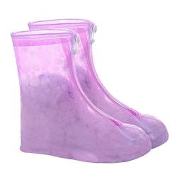 Unisex Regenschutz Schuhe Schuhüberzieher Wasserdichte Schuhüberzug Silikon Überschuhe Rutschfeste Outdoor Regenüberschuhe Wasserdichter Fahrrad für Regen Schneetag Schlammige Straßen (Pink #1, M) von Pursuit-W
