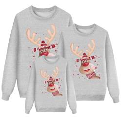 Weihnachtspullover Familie Set Winterpullover Kinder Damen Herren Hässlicher Pärchen Weihnachten Pullover Warm Winter Sweatshirt Ugly Pullis Jumper Weihnachtspullis Langarm Strickpullover von Pursuit-W