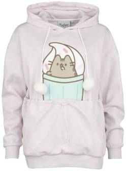 Pusheen Cat Frauen Kapuzenpullover rosa L 70% Baumwolle, 30% Polyester Fan-Merch, Katzen, Zeichentrick von Pusheen