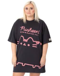 Pusheen Die Katze Oversized T-Shirt Kleid Damen Damen | Erwachsene Cartoon Tier Tabby Katze Outfit | Anthrazit rosa Geschenke von Pusheen