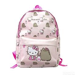 Pusheen Hello Kitty x Rucksack | Schulanfang | Rucksack | Cute Things | Großer Rucksack | Rucksack für Mädchen und Jungen, rose, M von Pusheen