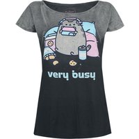 Pusheen T-Shirt - Very Busy - S bis 4XL - für Damen - Größe S - dunkelgrau  - EMP exklusives Merchandise! von Pusheen