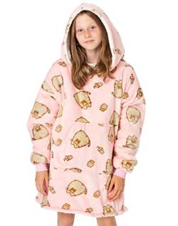 Pushen übergroße Decke Hoodie Kinder Mädchen Rosa Wearable Fleece Einheitsgröße von Pusheen