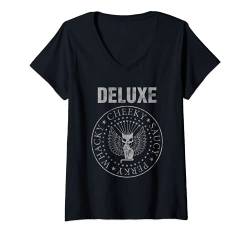 Damen Pussy Deluxe cheeky cat T-Shirt mit V-Ausschnitt von Pussy Deluxe