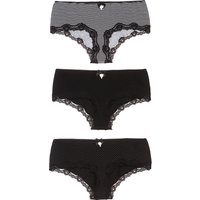 Pussy Deluxe 3er Set Damen Hipster-Set schwarz allover von Pussy Deluxe